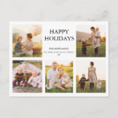 5枚のモダン写真の家族の写真クリスマス ポストカード (正面)