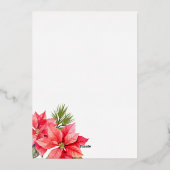 5枚のモダン写真メリークリスマスポインセチア 箔シーズンカード (裏面)