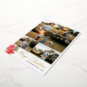 5枚のモダン写真メリークリスマスポインセチア 箔シーズンカード (回転した状態)