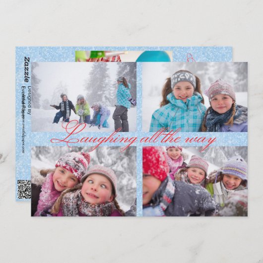 5枚の写真が笑い続ける – クリスマスカード (正面/裏面)