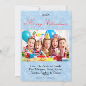 5枚の写真が笑い続ける – クリスマスカード (裏面)