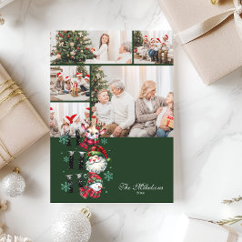 5枚の写真で作るレトロサンタ&フレンドのクリスマス シーズンカード