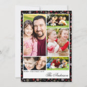 5枚の写真と名前入りクリスマスフラットカード シーズンカード (正面)