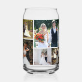 5枚の写真のコラージュ結婚を作成 ガラス缶 (正面)