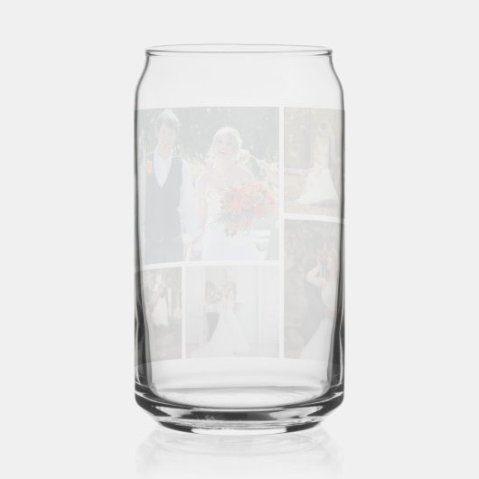 5枚の写真のコラージュ結婚を作成 ガラス缶 (裏面)