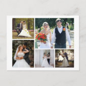 5枚の写真のコラージュ結婚を作成 シーズンポストカード (正面)