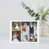 5枚の写真のコラージュ結婚を作成 ポストカード (スタンド正面)