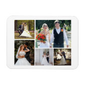 5枚の写真のコラージュ結婚を作成 マグネット (横)