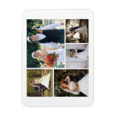 5枚の写真のコラージュ結婚を作成 マグネット (縦)