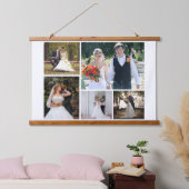 5枚の写真のコラージュ結婚を作成 吊り下げ型タペストリー (寝室)