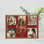 5枚の写真のコラージュ ゴールド ジョイ クリスマス Xmas ホリデー (スタンド正面)
