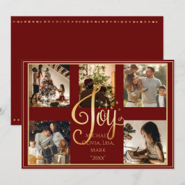 5枚の写真のコラージュ ゴールド ジョイ クリスマス Xmas ホリデー