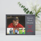 5枚の写真のコラージュ - 3x5 卒業おめでとうのご案内 招待状 (スタンド正面)