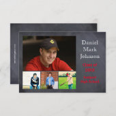 5枚の写真のコラージュ - 3x5 卒業おめでとうのご案内 招待状 (正面/裏面)