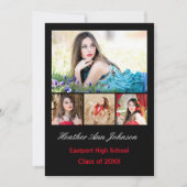 5枚の写真をコラージュ縦型 – グラードアナウンスメント 招待状 (正面)