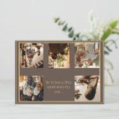 5枚の写真を並べた、逆さまのクリスマスカード シーズンカード (スタンド正面)