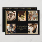 5枚の写真を並べた、逆さまのクリスマスカード ホリデーシーズン シーズンカード (正面/裏面)