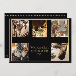 5枚の写真を並べた、逆さまのクリスマスカード　ホリデーシーズン シーズンカード