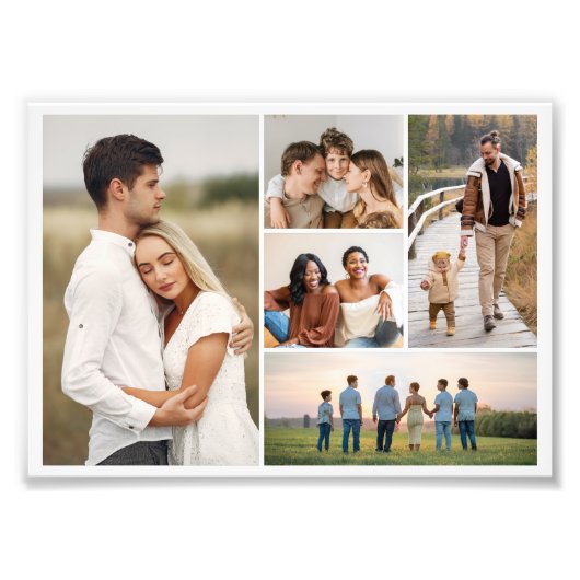 5枚の写真を作成するコラージュ写真の拡大 フォトプリント            (正面)