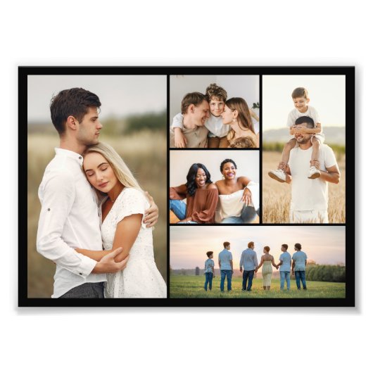 5枚の写真を作成するコラージュ写真の拡大 フォトプリント            (正面)
