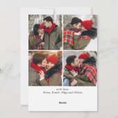 5枚の写真を使ったクリスマスプレゼントのゴールドスパークルグリーティング シーズンカード (裏面)