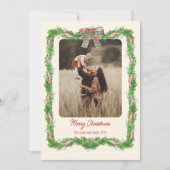 5枚の写真を格子模様の礼拝堂々としたクリスマスフォト シーズンカード (正面)