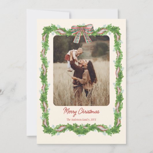 5枚の写真を格子模様の礼拝堂々としたクリスマスフォト シーズンカード (正面)