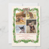 5枚の写真を格子模様の礼拝堂々としたクリスマスフォト シーズンカード (裏面)