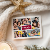 5枚の写真を温かい願いシンプルのクリスマス ポストカード