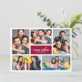 5枚の写真を温かい願いシンプルのクリスマス 招待状 (スタンド正面)