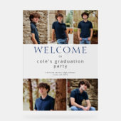5枚の写真を追加する卒業ブルーウェルカムサイン アクリルサイン (正面)