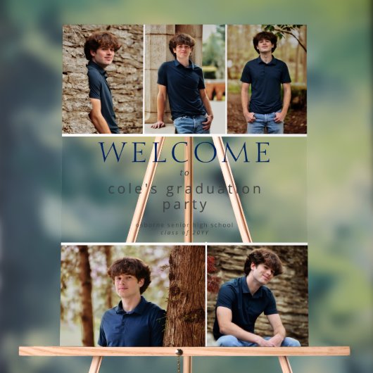 5枚の写真を追加する卒業ブルーウェルカムサイン アクリルサイン (ニュートラル)