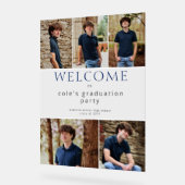 5枚の写真を追加する卒業ブルーウェルカムサイン アクリルサイン (傾斜)