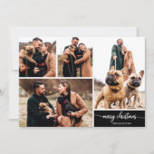 5枚の写真を飾ったスタイリッシュなクリスマスブラック 招待状 (正面)