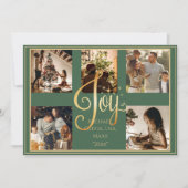 5枚の写真を飾れる クリスマス ホリデー ジョイ ゴールド コラージュ (正面)