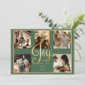 5枚の写真を飾れる クリスマス ホリデー ジョイ ゴールド コラージュ (スタンド正面)