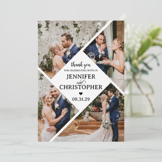 5枚の写真エレガント サンキューカード (スタンド正面)