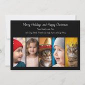 5枚の写真コラージュハッピークリスマス シーズンカード (正面)