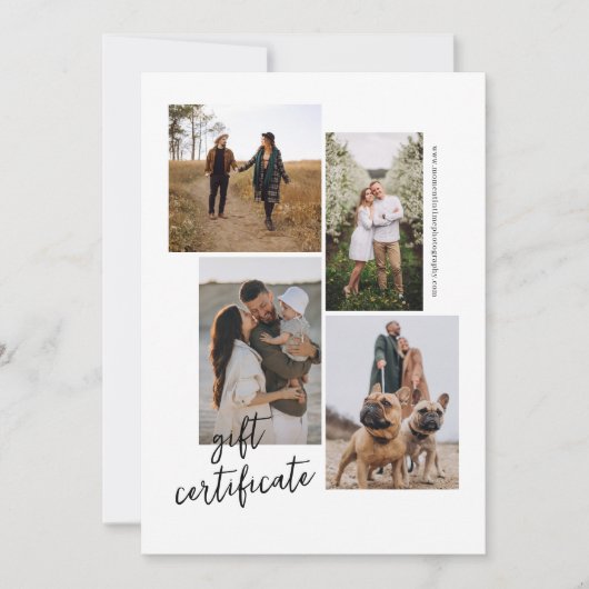 5枚の写真コラージュ写真ギフト券 (正面)