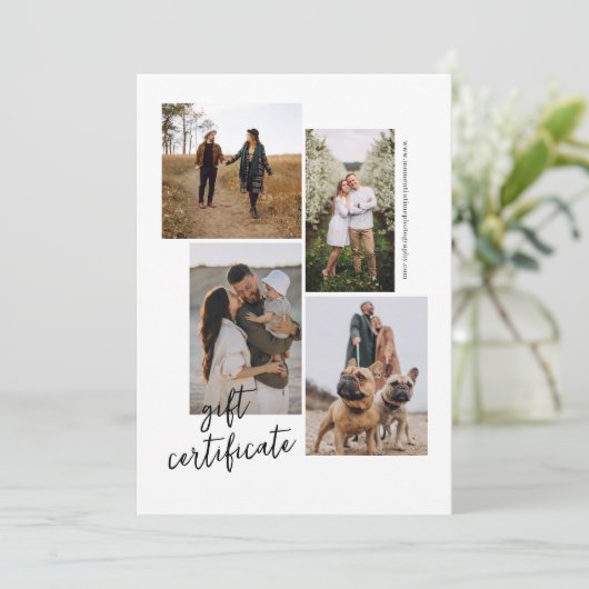 5枚の写真コラージュ写真ギフト券 (スタンド正面)