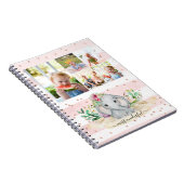 5枚の写真コラージュ恋しく思オンダーフルベビーゾウ ノートブック (右側)