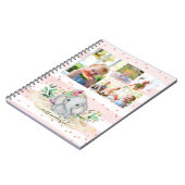 5枚の写真コラージュ恋しく思オンダーフルベビーゾウ ノートブック (左側)