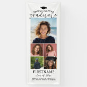 5枚の写真コラージュ 卒業式 現代的 ミニマル 白 横断幕 (縦)