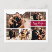 5枚の写真ハッピーホリデーズコラージュモダンクリスマス ポストカード (正面)