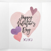 5枚の写真バレンタインデー3折カード 三つ折りクリスマスカード (内部中)