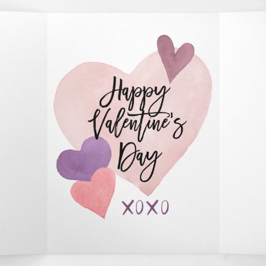 5枚の写真バレンタインデー3折カード 三つ折りクリスマスカード (内部中)