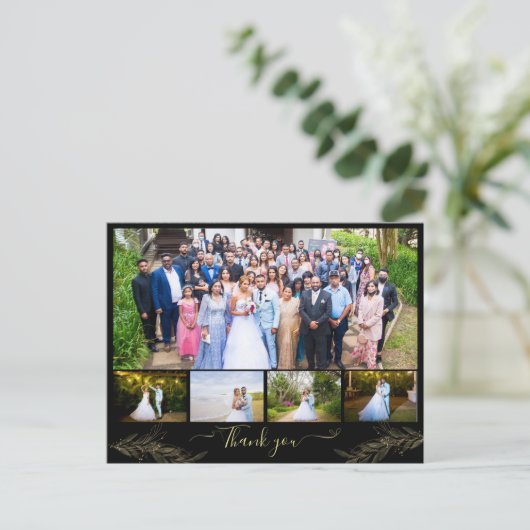 5枚の写真パーソナライズされたサンキューカードテンプレート ポストカード (スタンド正面)