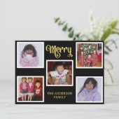 5枚の写真ファミリークリスマスカード シーズンカード (スタンド正面)