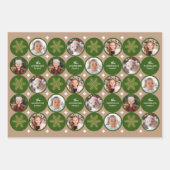 5枚の写真モダンユニーク家族のクリスマス ラッピングペーパーシート (正面3)