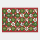 5枚の写真モダンユニーク家族のクリスマス ラッピングペーパーシート (正面2)